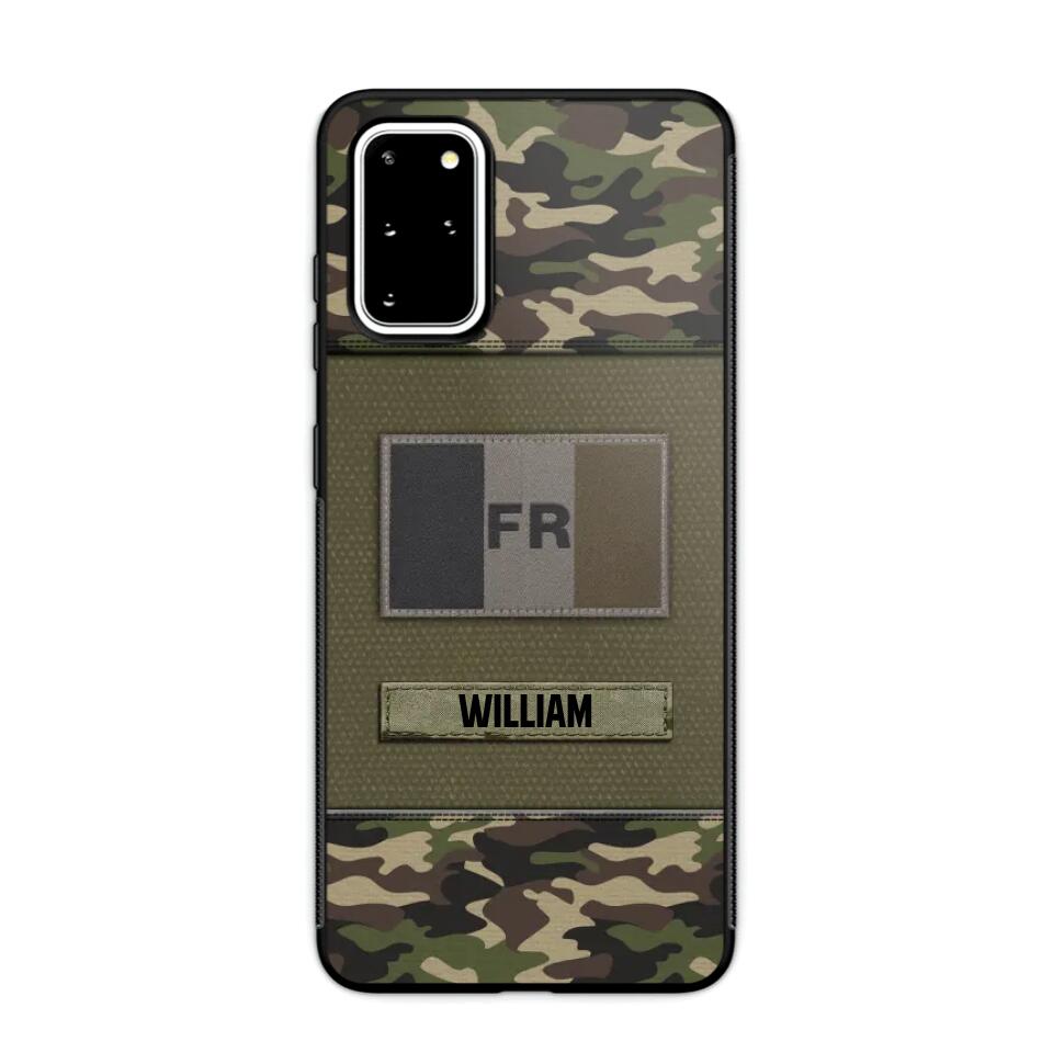 Personalized French Veterans/Soldier Camo Flag Phone Case Printed 22OCT-HY15