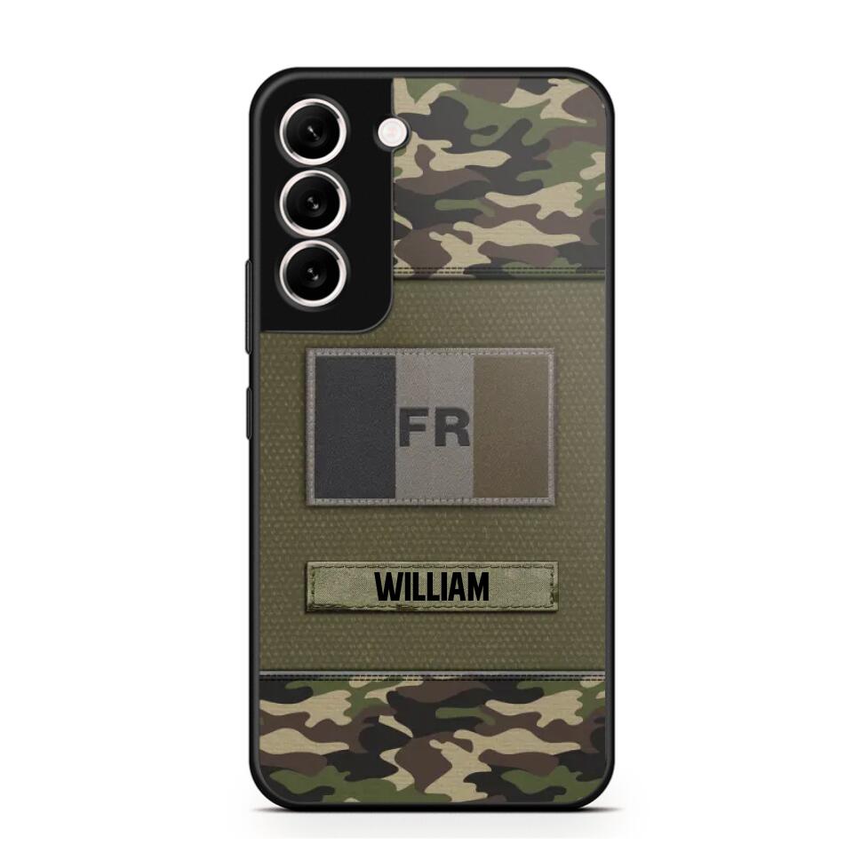 Personalized French Veterans/Soldier Camo Flag Phone Case Printed 22OCT-HY15