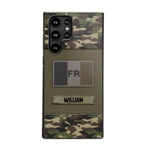 Personalized French Veterans/Soldier Camo Flag Phone Case Printed 22OCT-HY15