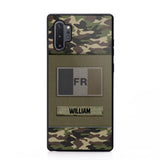 Personalized French Veterans/Soldier Camo Flag Phone Case Printed 22OCT-HY15