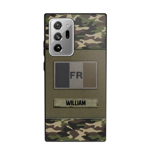 Personalized French Veterans/Soldier Camo Flag Phone Case Printed 22OCT-HY15