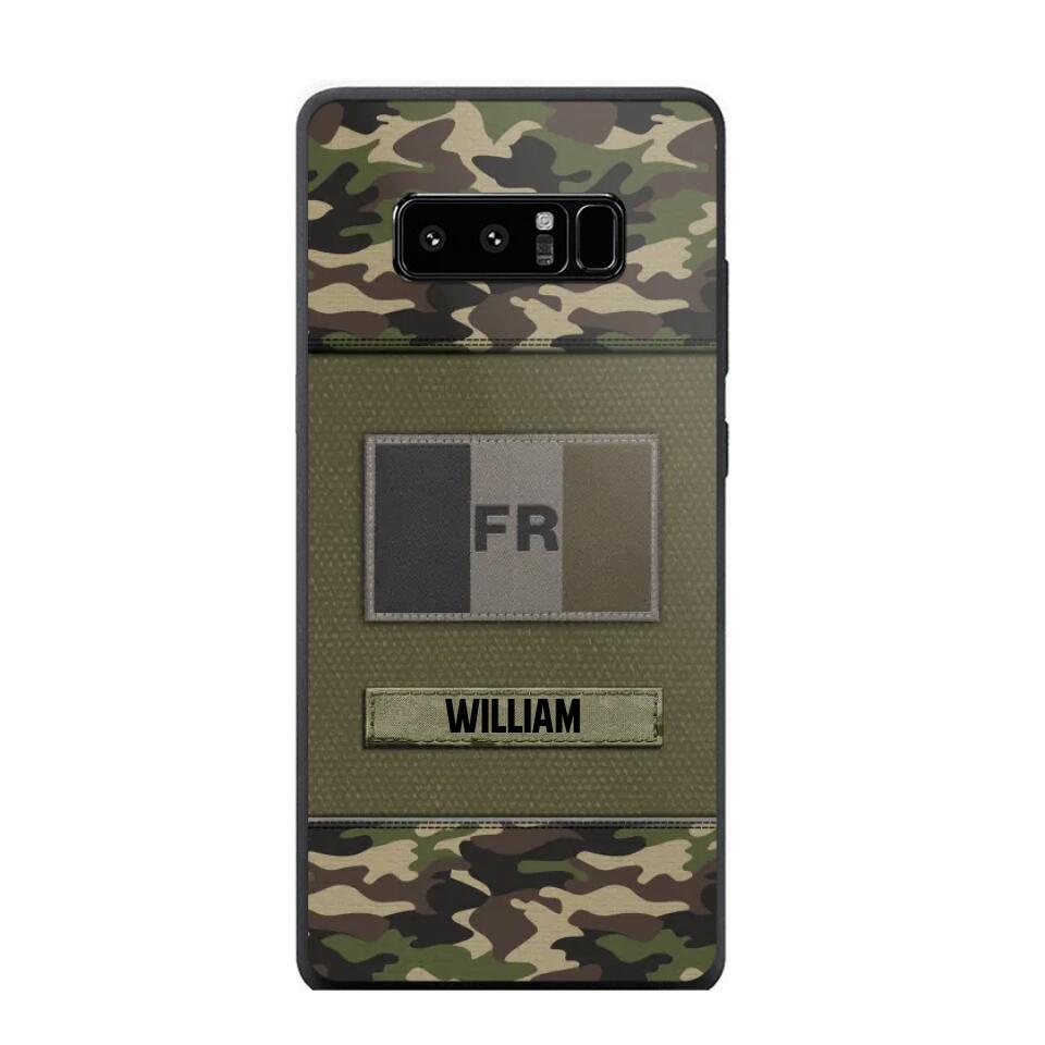 Personalized French Veterans/Soldier Camo Flag Phone Case Printed 22OCT-HY15