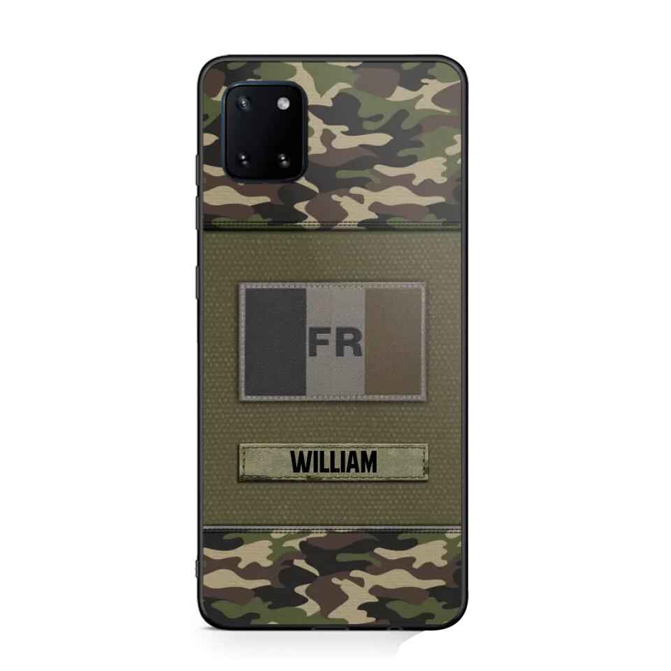 Personalized French Veterans/Soldier Camo Flag Phone Case Printed 22OCT-HY15