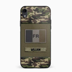 Personalized French Veterans/Soldier Camo Flag Phone Case Printed 22OCT-HY15