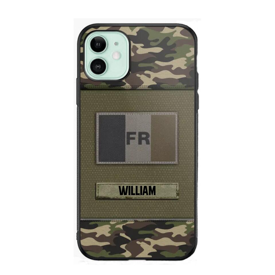 Personalized French Veterans/Soldier Camo Flag Phone Case Printed 22OCT-HY15