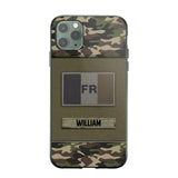 Personalized French Veterans/Soldier Camo Flag Phone Case Printed 22OCT-HY15