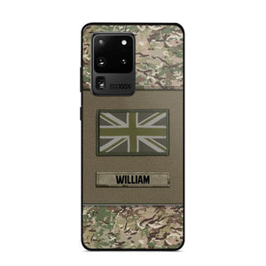 Personalized UK Veterans/Soldier Camo Flag Phone Case Printed 22OCT-HY15