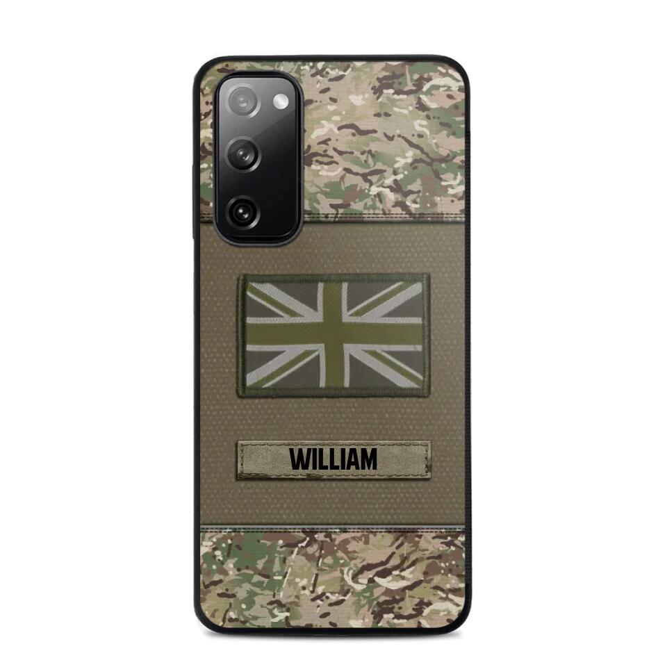 Personalized UK Veterans/Soldier Camo Flag Phone Case Printed 22OCT-HY15