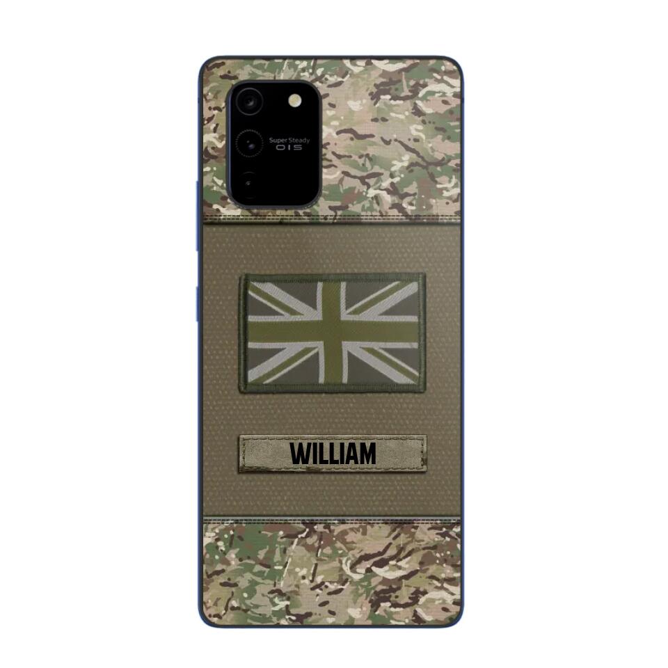 Personalized UK Veterans/Soldier Camo Flag Phone Case Printed 22OCT-HY15