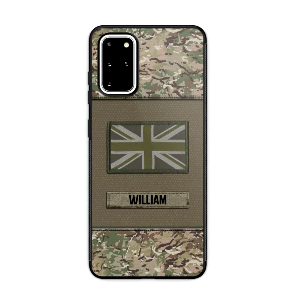 Personalized UK Veterans/Soldier Camo Flag Phone Case Printed 22OCT-HY15