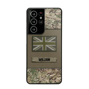 Personalized UK Veterans/Soldier Camo Flag Phone Case Printed 22OCT-HY15