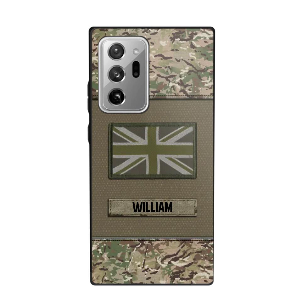 Personalized UK Veterans/Soldier Camo Flag Phone Case Printed 22OCT-HY15