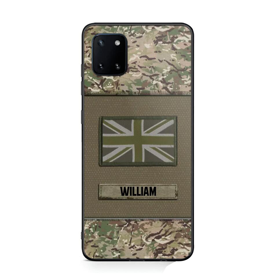 Personalized UK Veterans/Soldier Camo Flag Phone Case Printed 22OCT-HY15