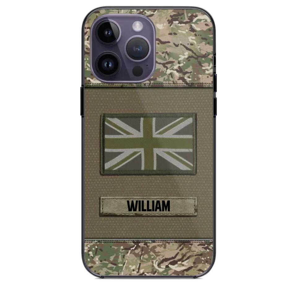 Personalized UK Veterans/Soldier Camo Flag Phone Case Printed 22OCT-HY15