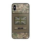 Personalized UK Veterans/Soldier Camo Flag Phone Case Printed 22OCT-HY15