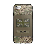 Personalized UK Veterans/Soldier Camo Flag Phone Case Printed 22OCT-HY15