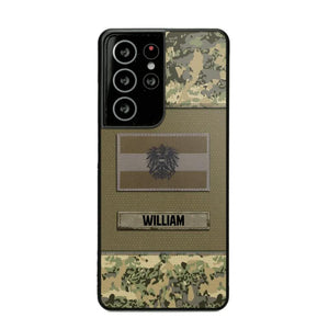 Personalized Austrian Veterans/Soldier Camo Flag Phone Case Printed 22OCT-HY15