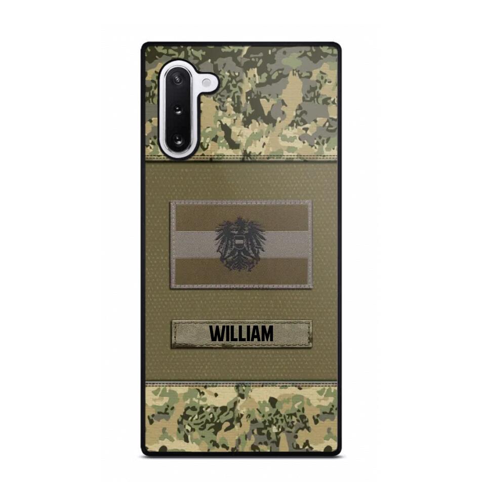 Personalized Austrian Veterans/Soldier Camo Flag Phone Case Printed 22OCT-HY15