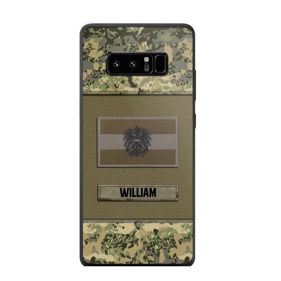 Personalized Austrian Veterans/Soldier Camo Flag Phone Case Printed 22OCT-HY15