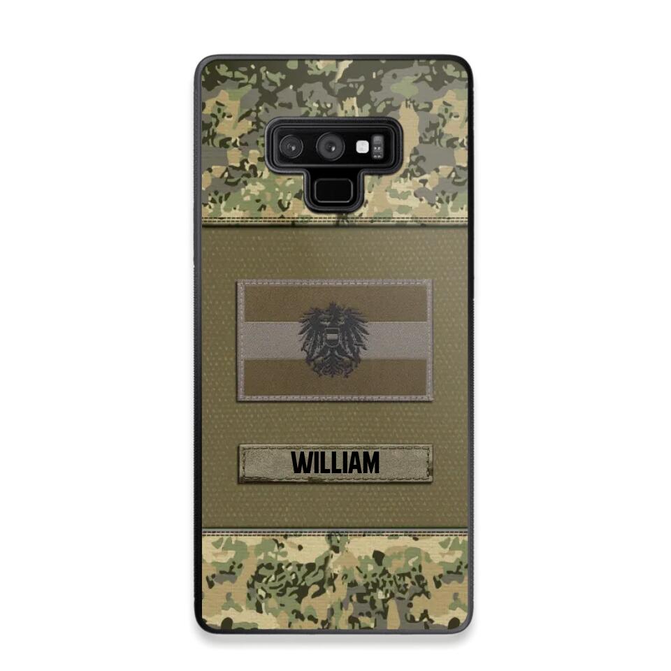 Personalized Austrian Veterans/Soldier Camo Flag Phone Case Printed 22OCT-HY15