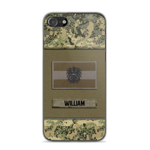 Personalized Austrian Veterans/Soldier Camo Flag Phone Case Printed 22OCT-HY15