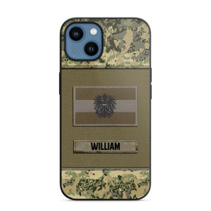 Personalized Austrian Veterans/Soldier Camo Flag Phone Case Printed 22OCT-HY15