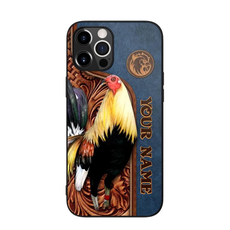 Personalized Rooster Lovers Leather Background Phonecase 3D Printed OCT22-DT21