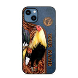 Personalized Rooster Lovers Leather Background Phonecase 3D Printed OCT22-DT21