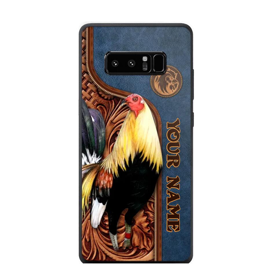 Personalized Rooster Lovers Leather Background Phonecase 3D Printed OCT22-DT21