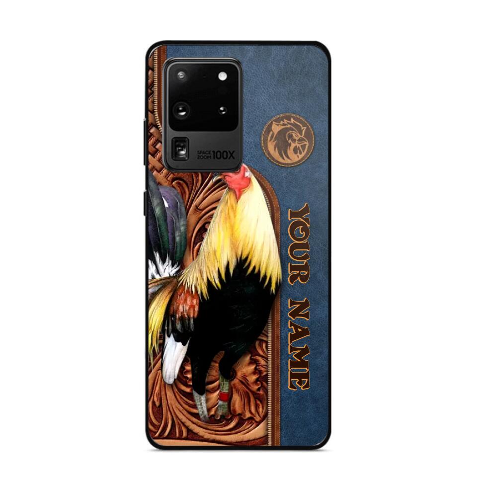 Personalized Rooster Lovers Leather Background Phonecase 3D Printed OCT22-DT21