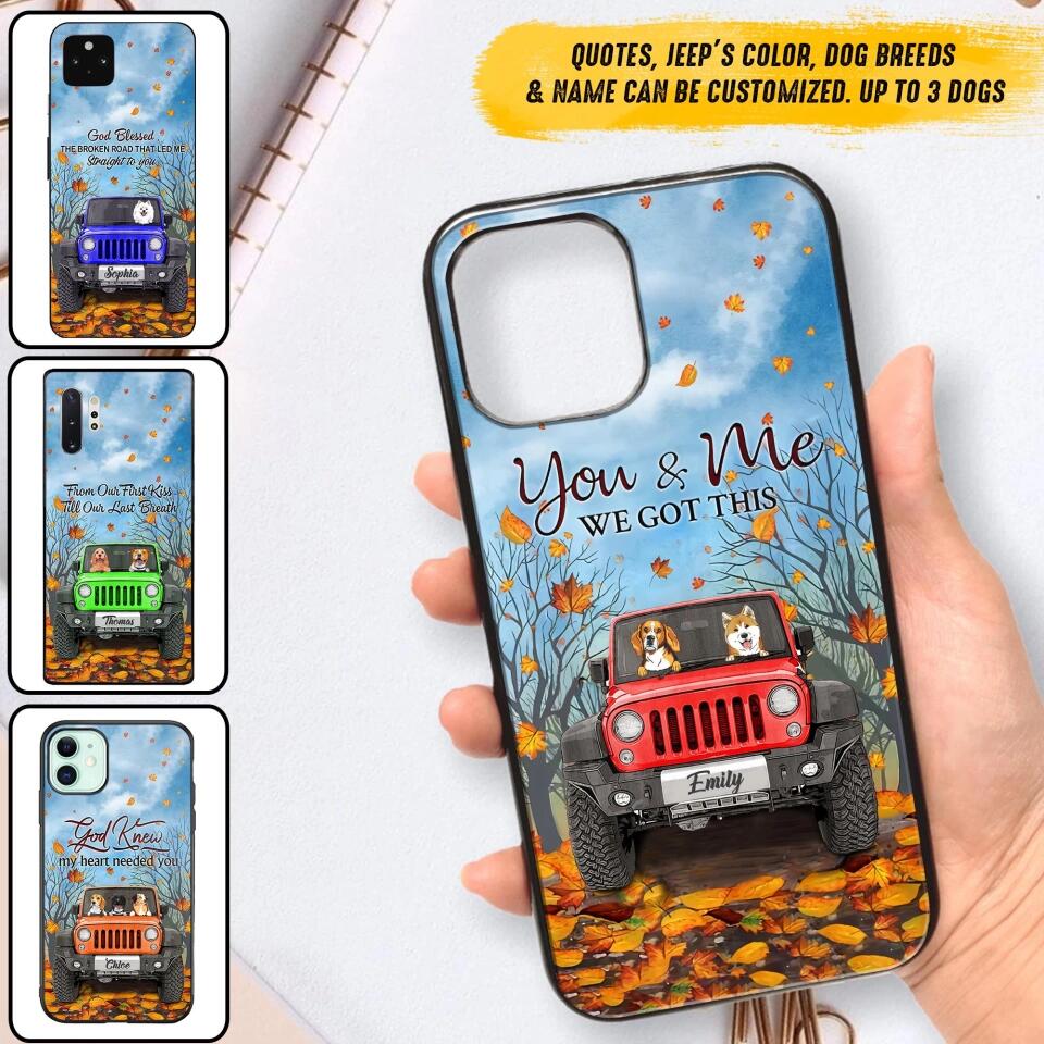 Personalized Jeep And Dog Lovers Autumn 3D Printed Phonecase OCT22-DT21