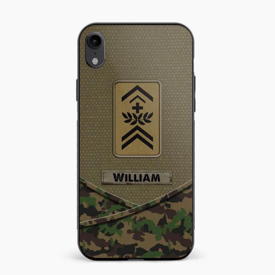 Personalized Swiss Veterans/Soldier Camo Flag Phone Case Printed 22OCT-HY25