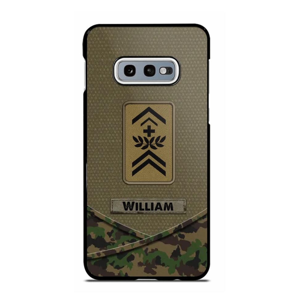 Personalized Swiss Veterans/Soldier Camo Flag Phone Case Printed 22OCT-HY25