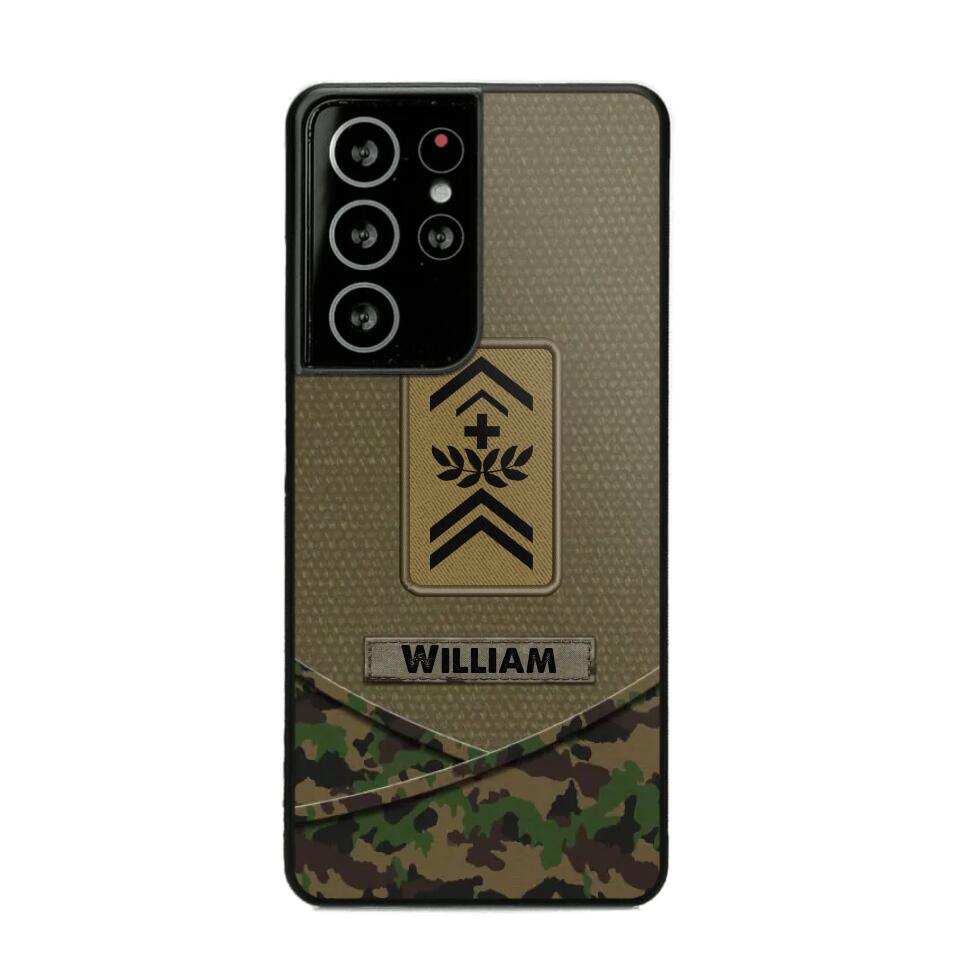 Personalized Swiss Veterans/Soldier Camo Flag Phone Case Printed 22OCT-HY25