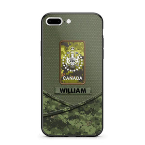 Personalized Canadian Veterans/Soldier Camo Flag Phone Case Printed 22OCT-HY25