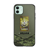 Personalized Canadian Veterans/Soldier Camo Flag Phone Case Printed 22OCT-HY25