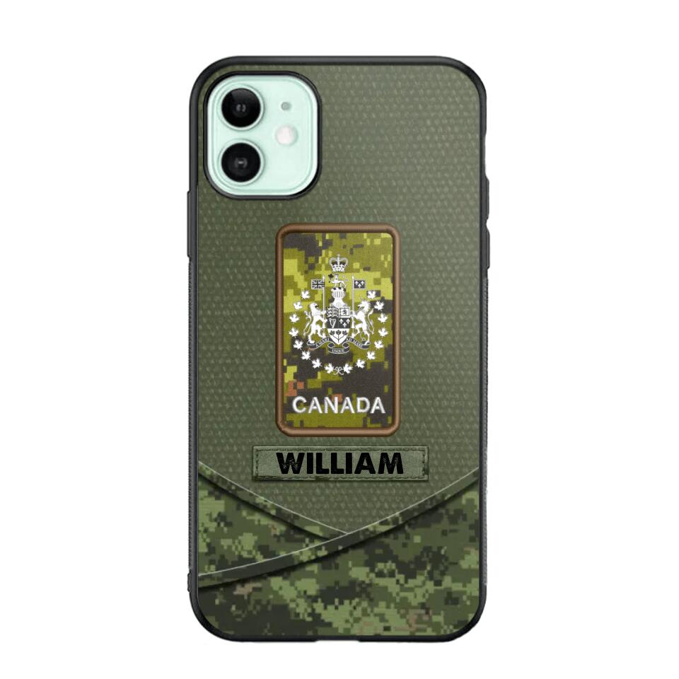 Personalized Canadian Veterans/Soldier Camo Flag Phone Case Printed 22OCT-HY25