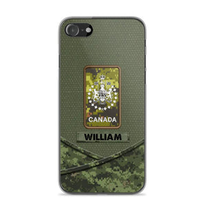 Personalized Canadian Veterans/Soldier Camo Flag Phone Case Printed 22OCT-HY25