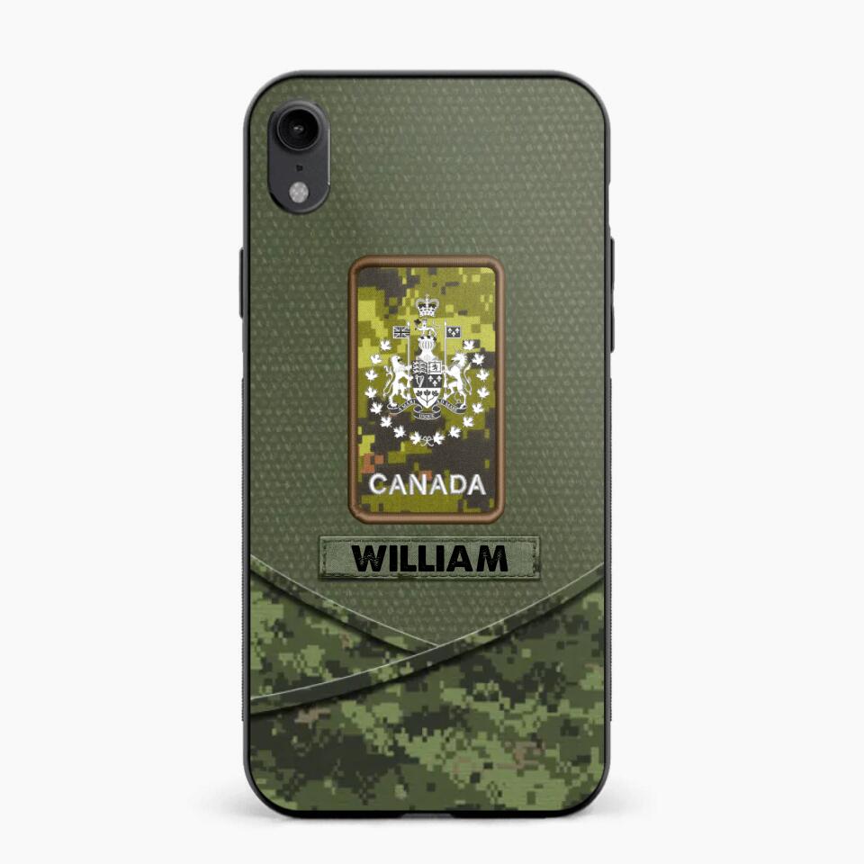 Personalized Canadian Veterans/Soldier Camo Flag Phone Case Printed 22OCT-HY25