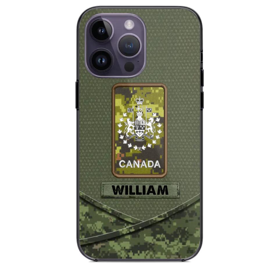 Personalized Canadian Veterans/Soldier Camo Flag Phone Case Printed 22OCT-HY25