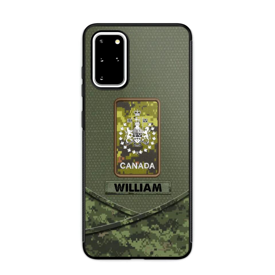 Personalized Canadian Veterans/Soldier Camo Flag Phone Case Printed 22OCT-HY25