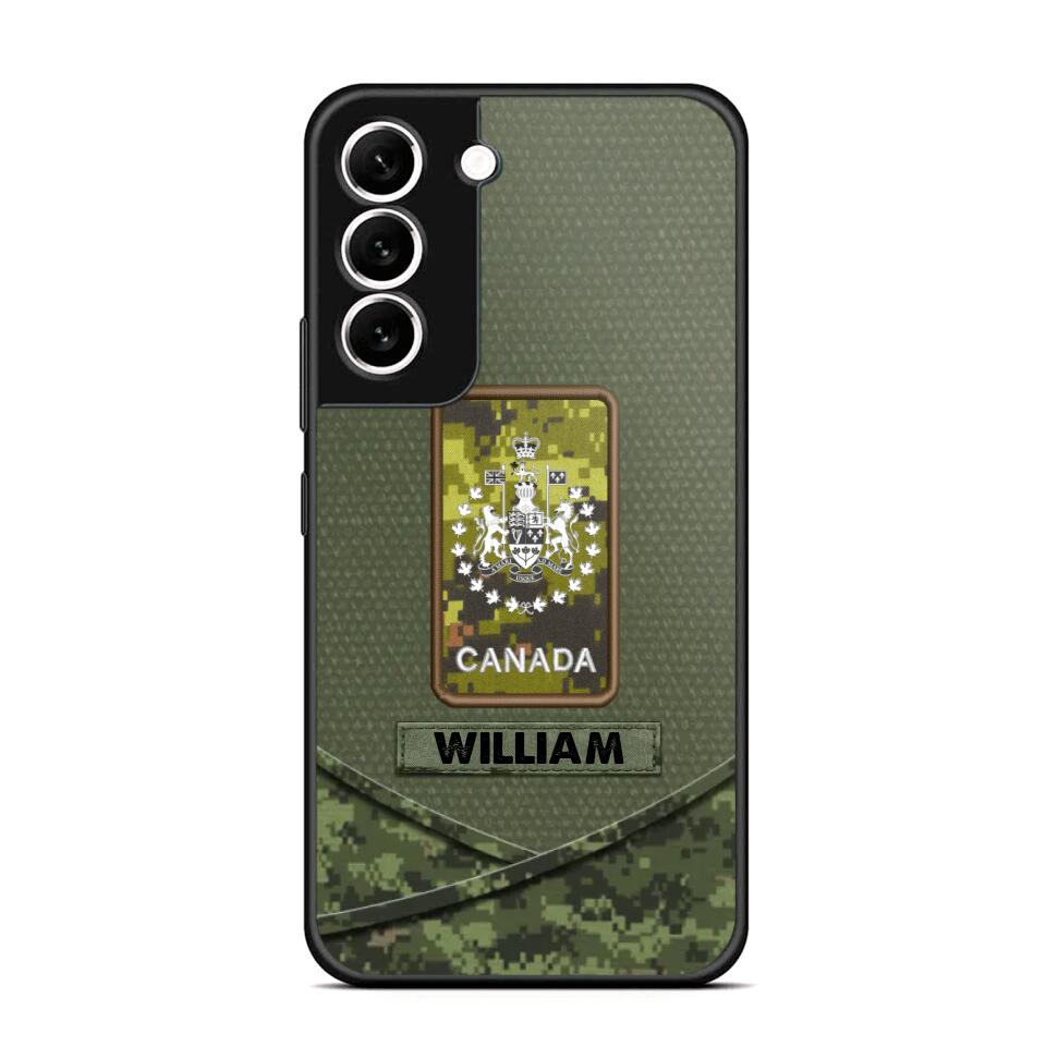 Personalized Canadian Veterans/Soldier Camo Flag Phone Case Printed 22OCT-HY25