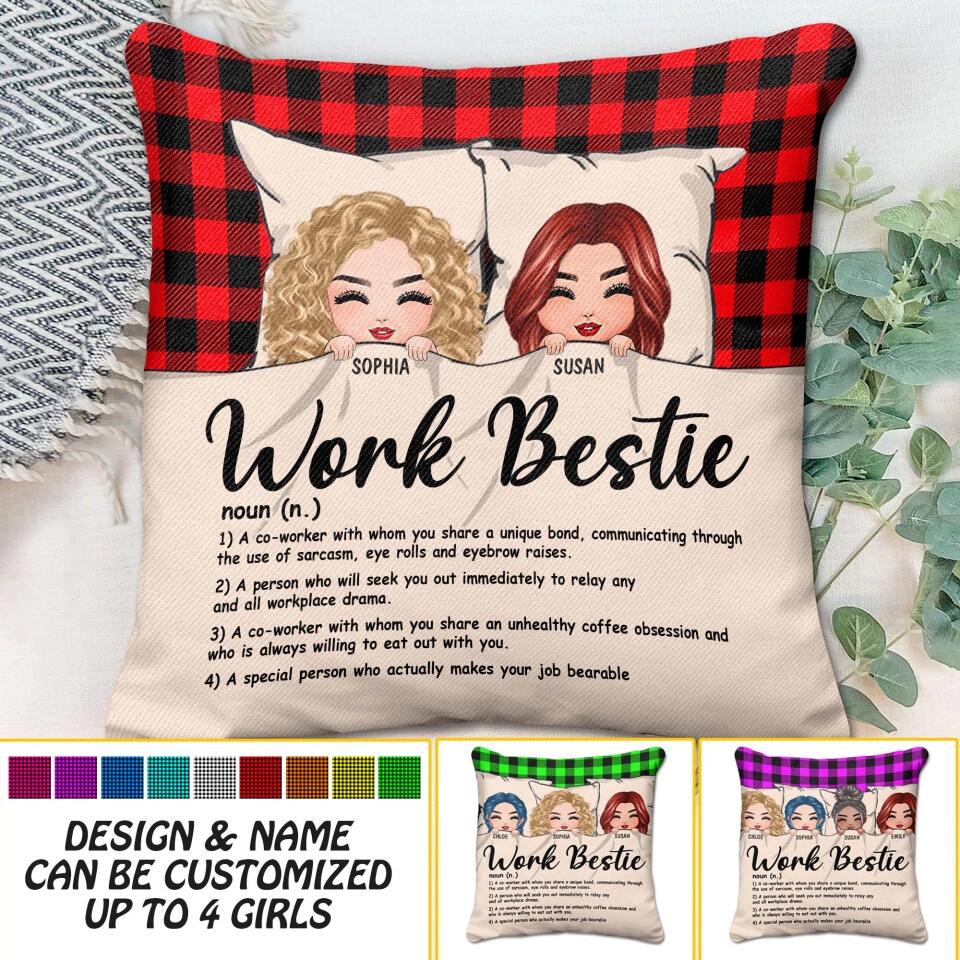 Personalized Work Bestie Caro Color Pillow Printed 22OCT-DT26