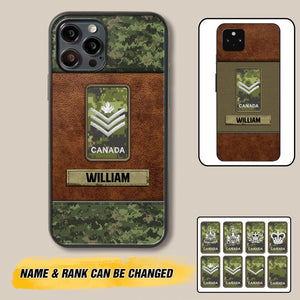 Personalized Canadian Veterans/Soldier Camo Phone Case Printed 22OCT-HY26