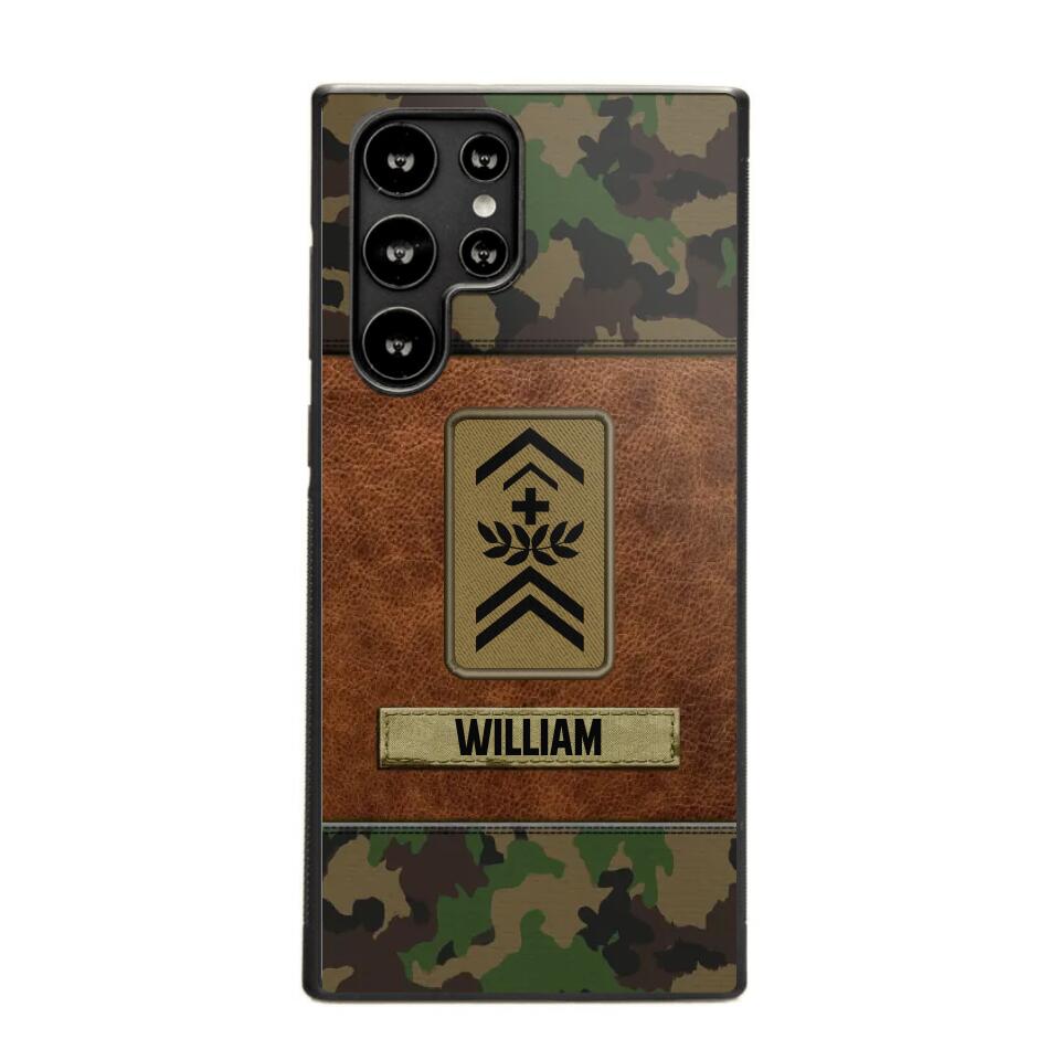 Personalized Swiss Veterans/Soldier Camo Phone Case Printed 22OCT-HY26