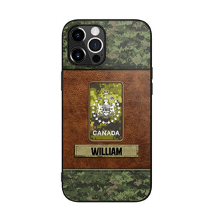 Personalized Canadian Veterans/Soldier Camo Phone Case Printed 22OCT-HY26