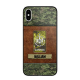 Personalized Canadian Veterans/Soldier Camo Phone Case Printed 22OCT-HY26