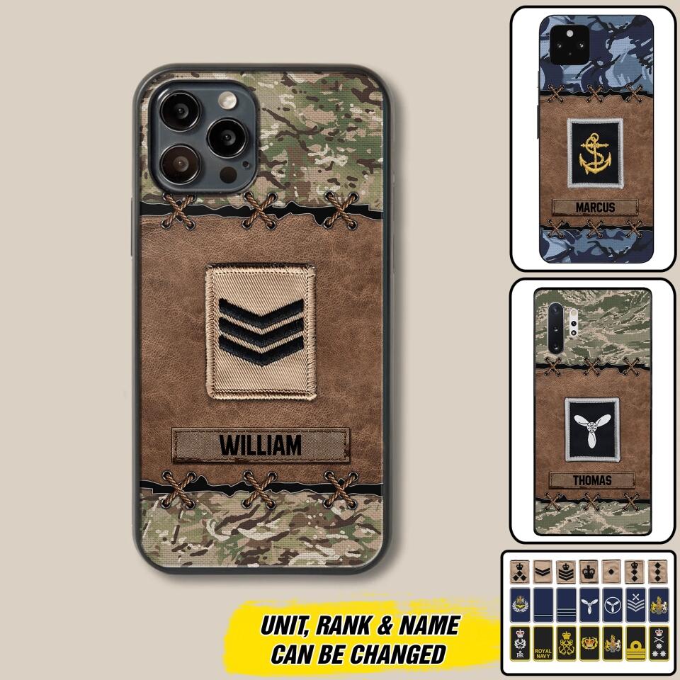 Personalized British Veterans/Soldier Camo Phone Case Printed 22OCT-DT26