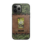 Personalized Canadian Veterans/Soldier Camo Phone Case Printed 22OCT-DT26