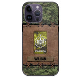 Personalized Canadian Veterans/Soldier Camo Phone Case Printed 22OCT-DT26